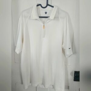 Nike Fit Dry Women's White 1/4 Zip Polo Golf Tennis Size Large (A)